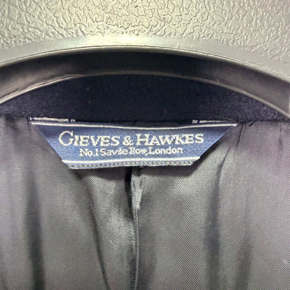 Gieves & Hawkes Savile Row Navy Blue 100% Cashmere Blazer Gold Buttons 43L - Picture 4 of 16